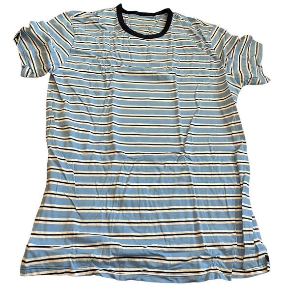 Calvin Klein Underwear Vintage Blue Striped 365 Cotton Stretch T- Shirt - Picture 2 of 7